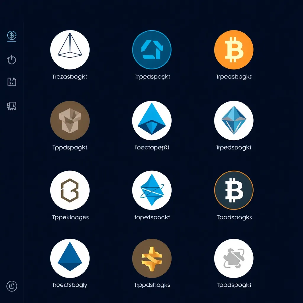 Trezor Suite interface with various cryptocurrency icons